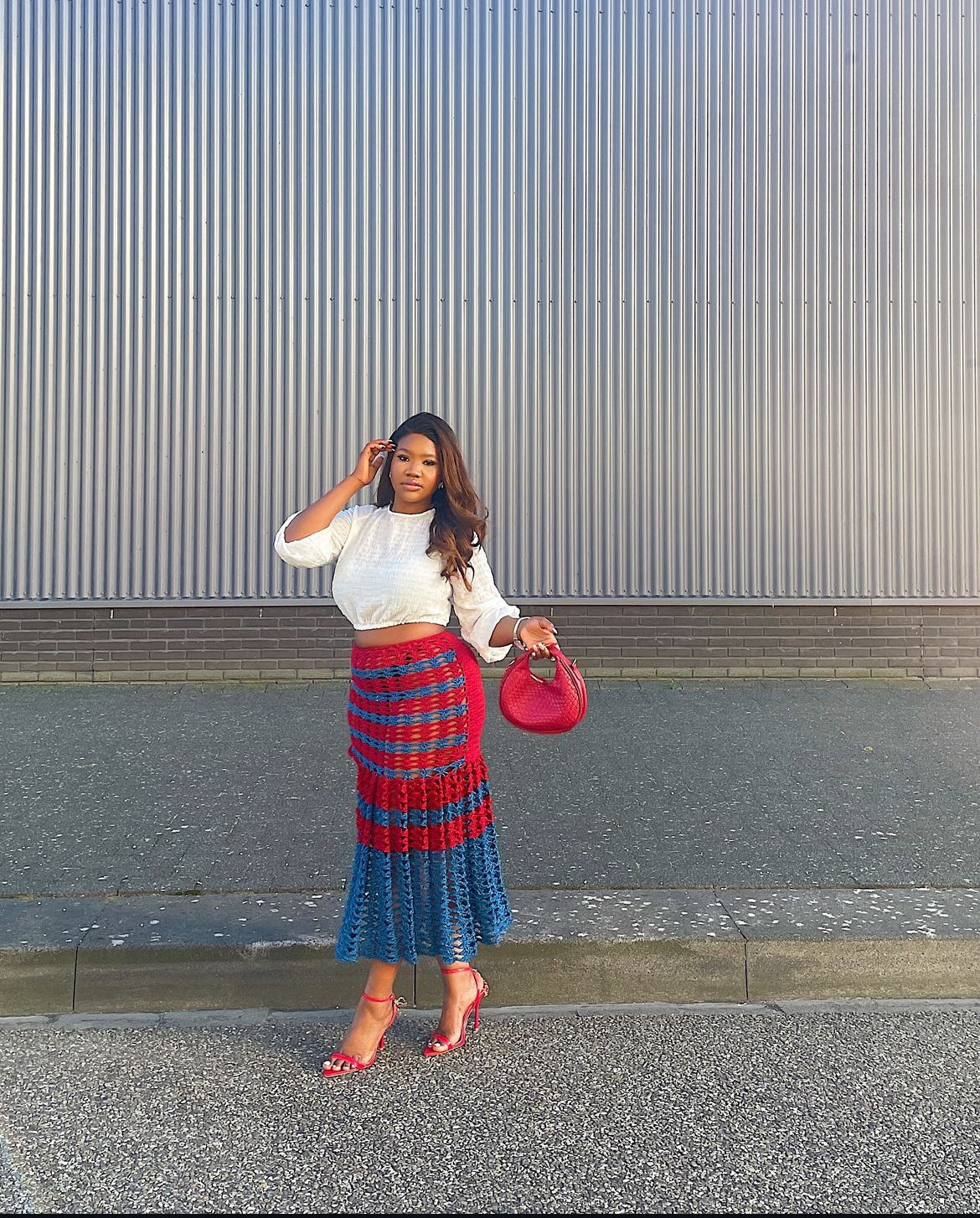 Crochet lace flare skirt pattern